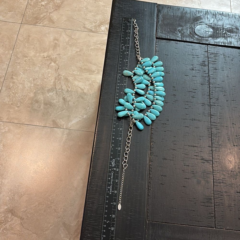 Boho Substantial Turquoise Bib Statement Western … - image 4